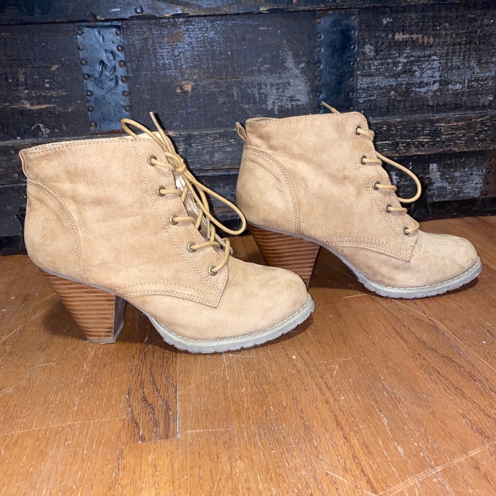 Forever 21 tan heel booties